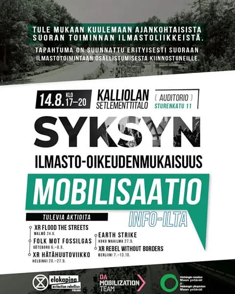 Maan ystävät ry tukee syksyn 2019 kansainvälistä joukkotoimintaa.