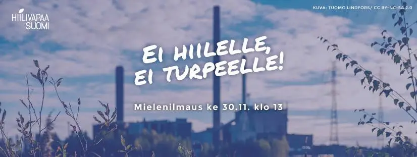 Ei hiilelle, ei turpeelle -mielenilmaus 30.11.2016