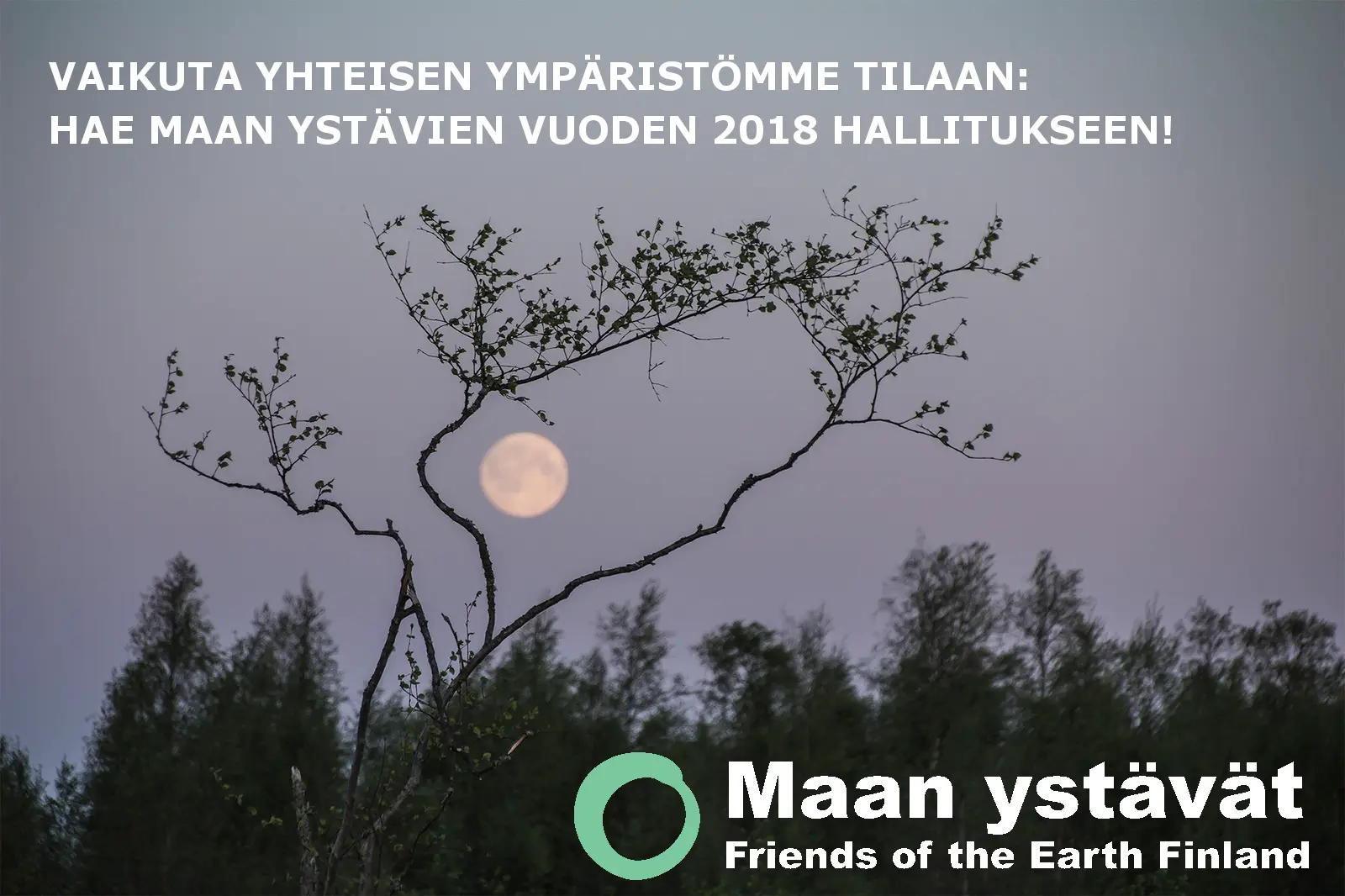 Hae mukaan Maan ystävien vuoden 2018 hallitukseen!