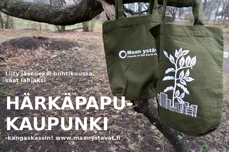 Liity Maan ystäviin huhtikuussa: lahjaksi kangaskassi!