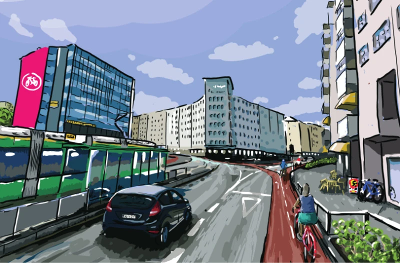 Hämeentie saa pyöräkaistat