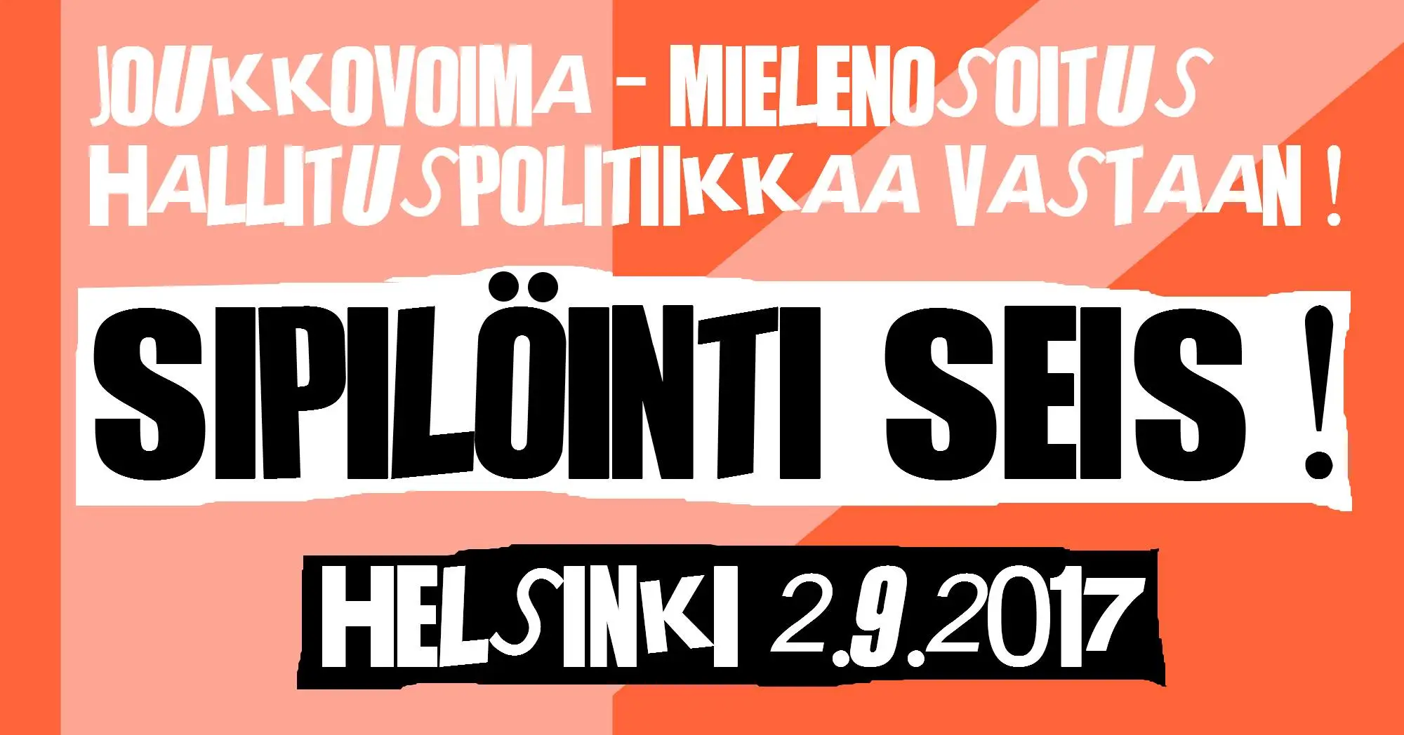 Maan ystävät mukana Joukkovoiman mielenosoituksessa 2.9.2017